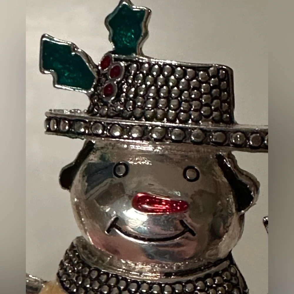 Kenneth Cole Christmas Holiday Snowman Brooch Pin - Picture 3 of 6